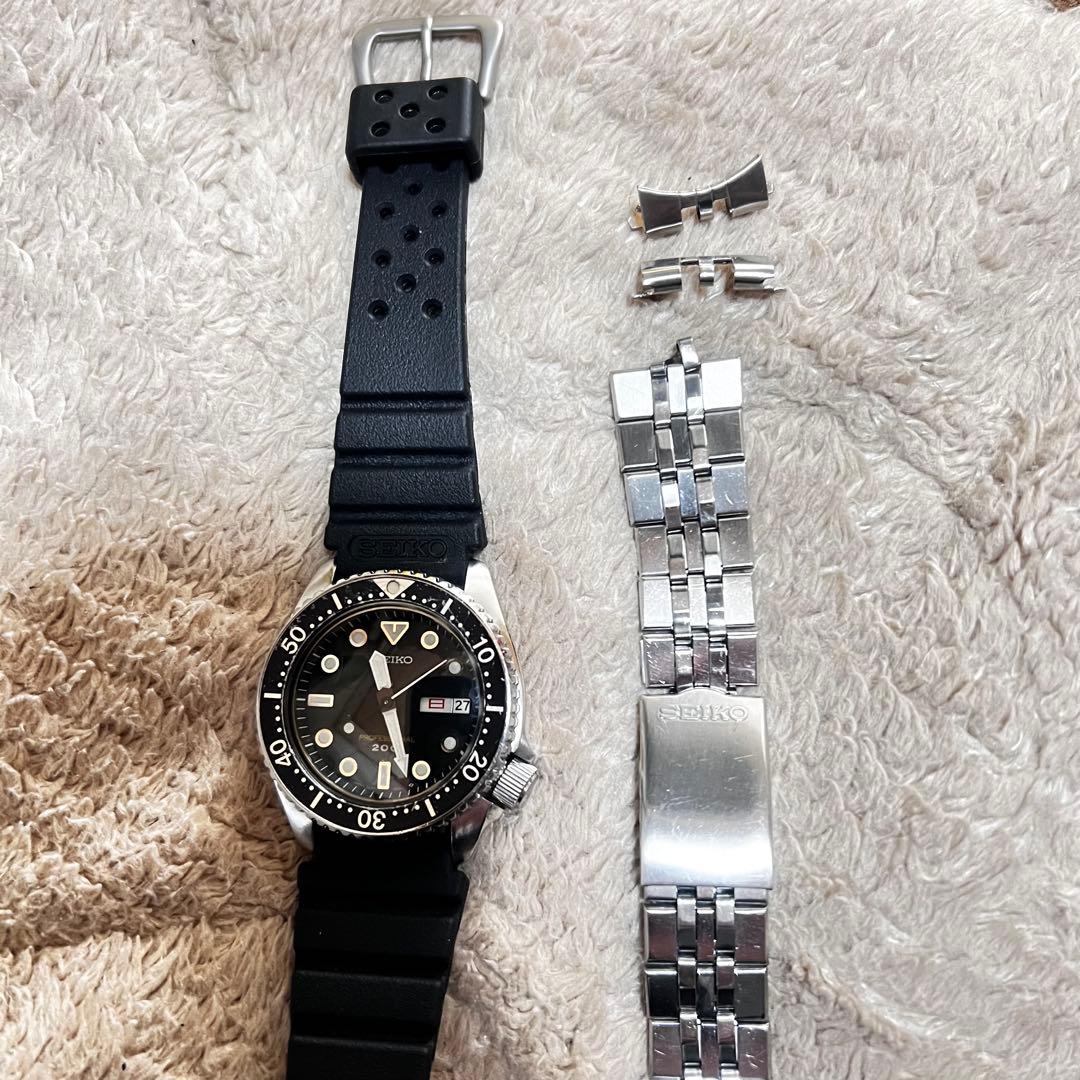 希少価値　初期1986年製 精工舎　稼働ビンテージダイバー 200mベルトセット