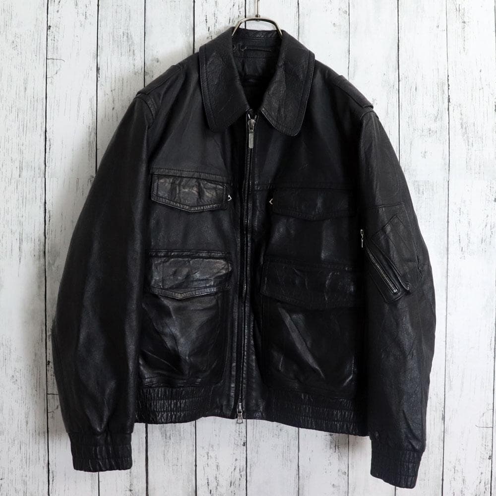 90's HACKEL&CO ドイツ警察 レザーポリスマンジャケット ライナー付