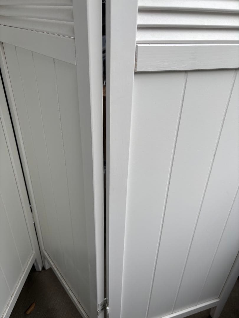 木製 4連　パーテーション 折畳　折り畳み式　高さ160cm 白　ホワイト　姫