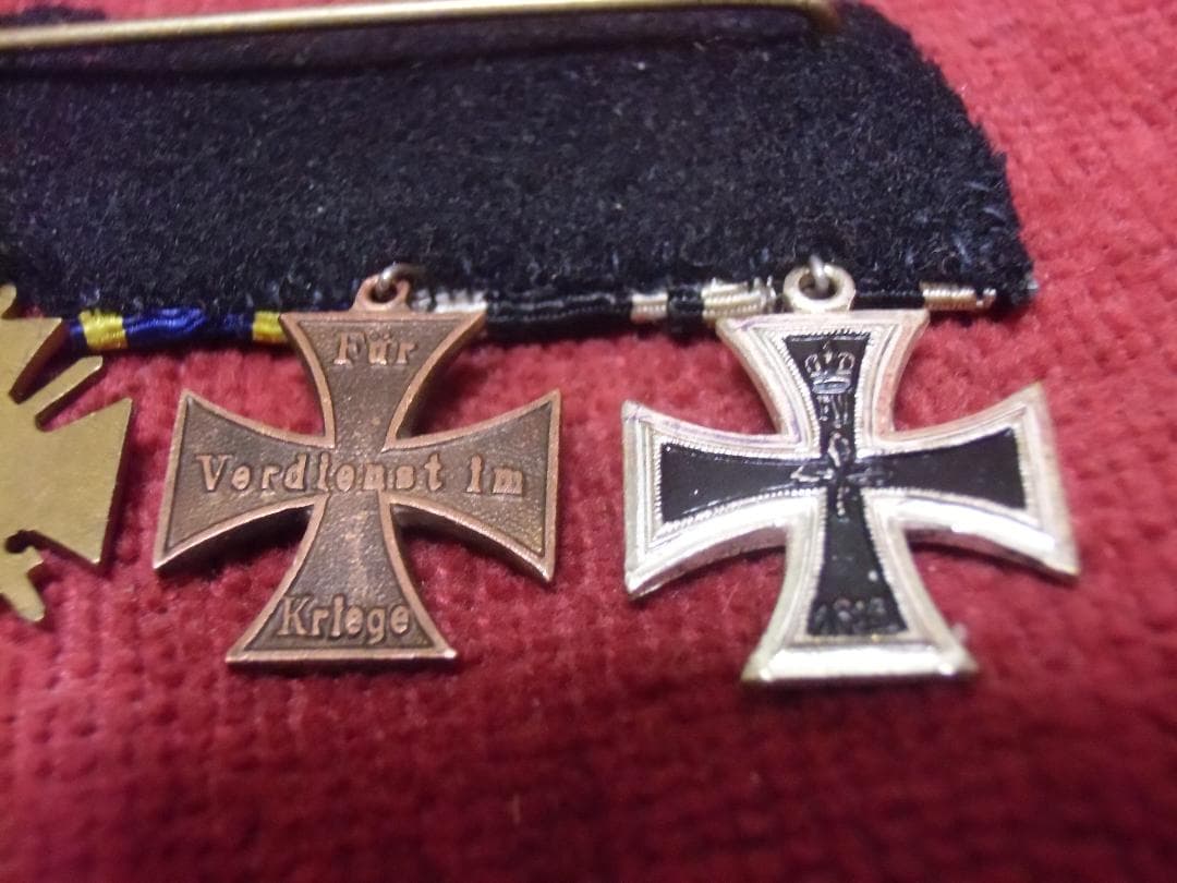 Ｗ帝政ドイツ軍/ブラウンシュヴァイク公国＊４連ミニチュアメダルバー/勲章（実物）