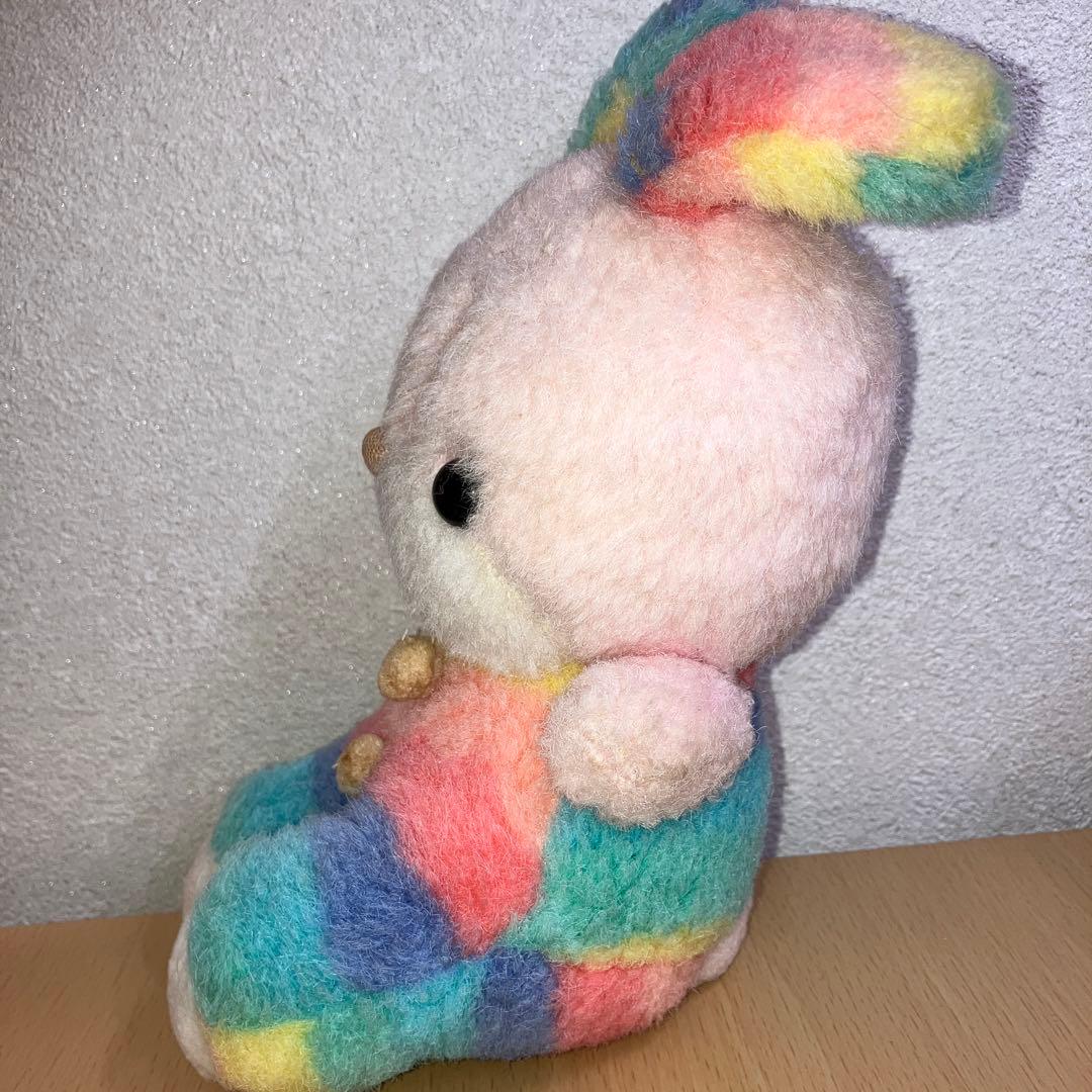 Petit Amourレインボー バンダイ ぬいぐるみ ウサギ 昭和レトロ