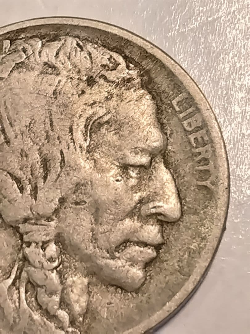 fv01 エラー硬貨 1913年-. インディアンヘッド 5セント 盛り土