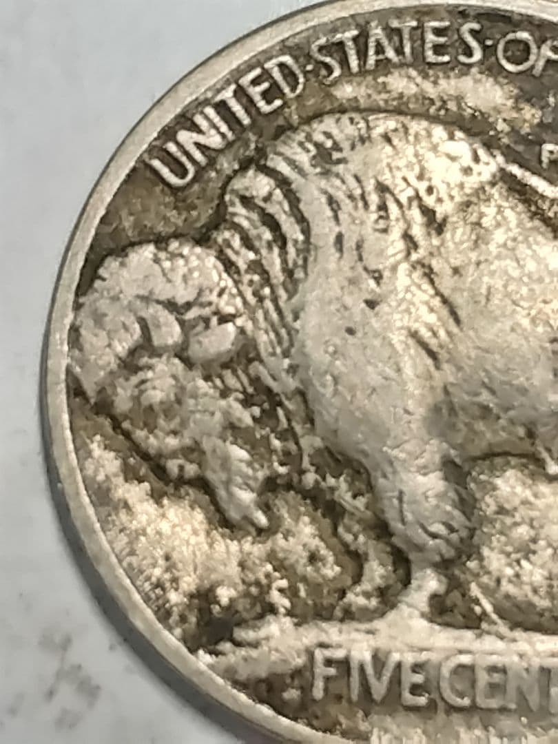 fv01 エラー硬貨 1913年-. インディアンヘッド 5セント 盛り土