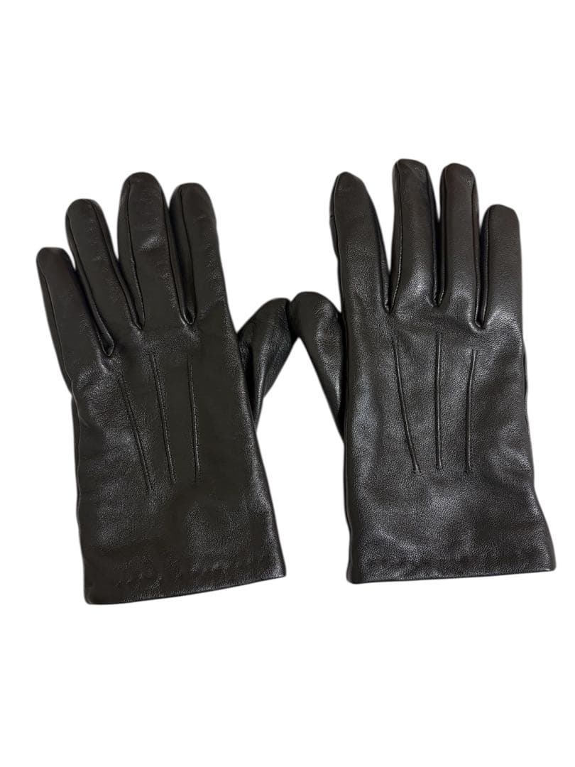 ZARA ブラック レザー 手袋 羊革 M size