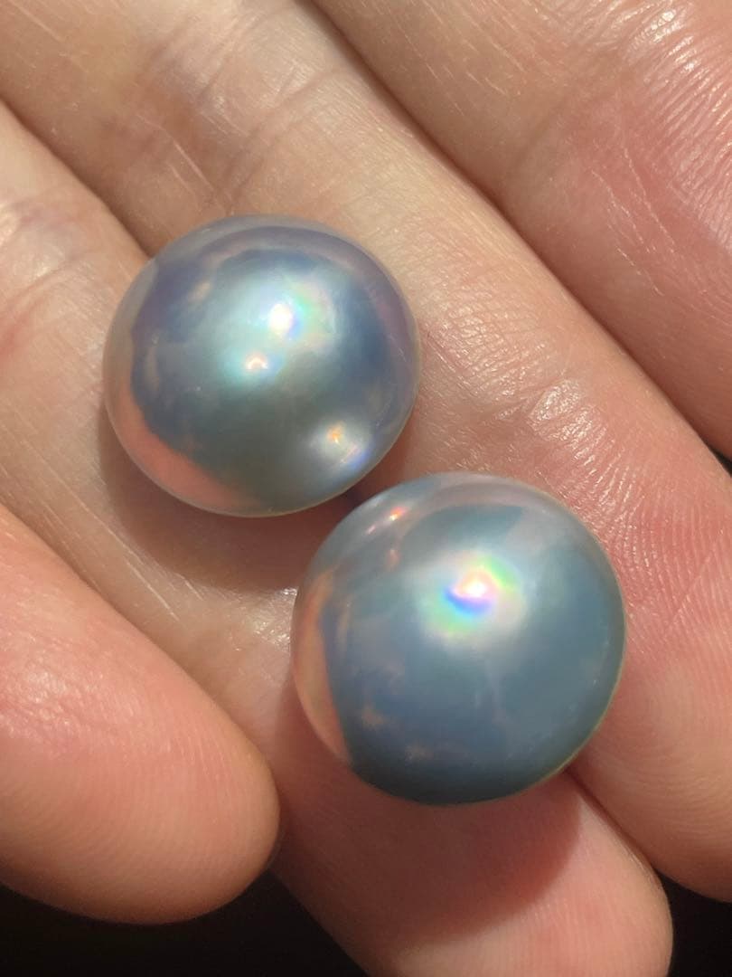 18k，天然マベパールピアス