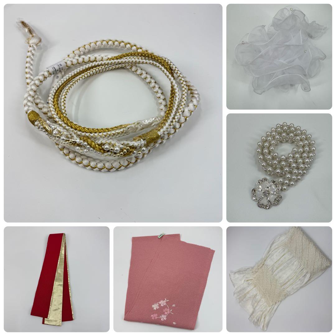 振袖10点フルセット　古典柄　ネイビー　成人式　結婚式　つけ袖白レース付　正絹