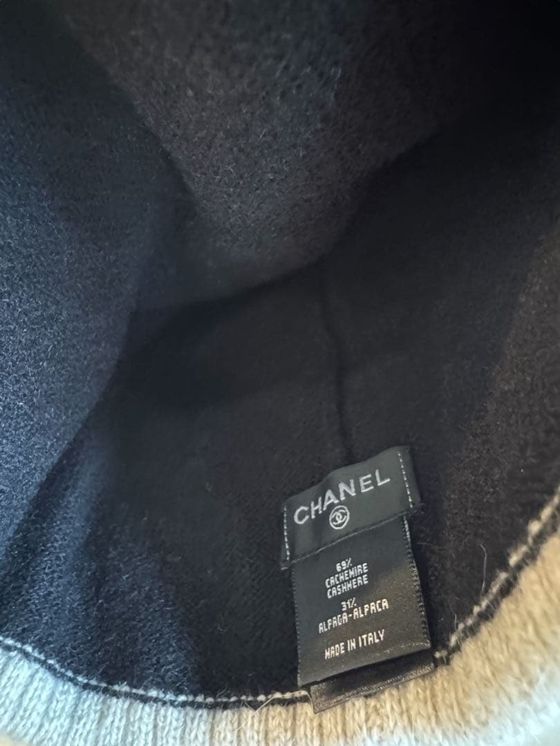 新品 未使用 新作 25B CHANEL カシミア ニット帽 ビーニー ココ