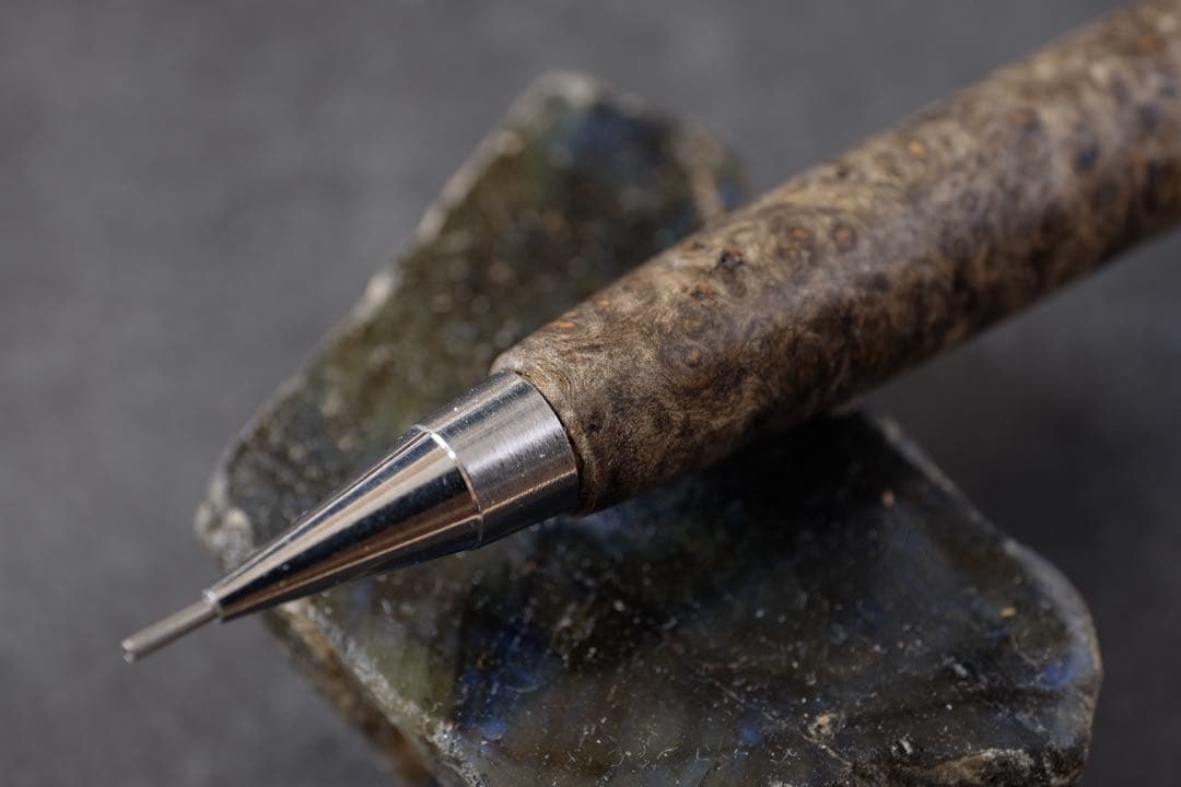 PG5木軸カスタム0217　高村杢工房 製図用シャープペンシル　花梨瘤　至高の黒