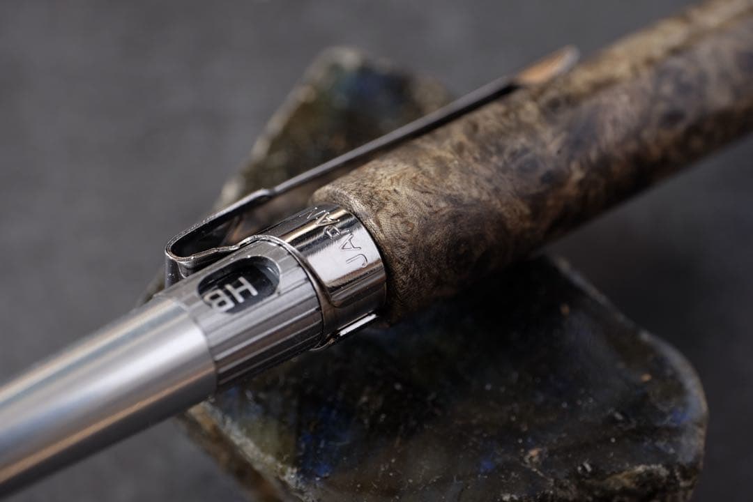 PG5木軸カスタム0217　高村杢工房 製図用シャープペンシル　花梨瘤　至高の黒