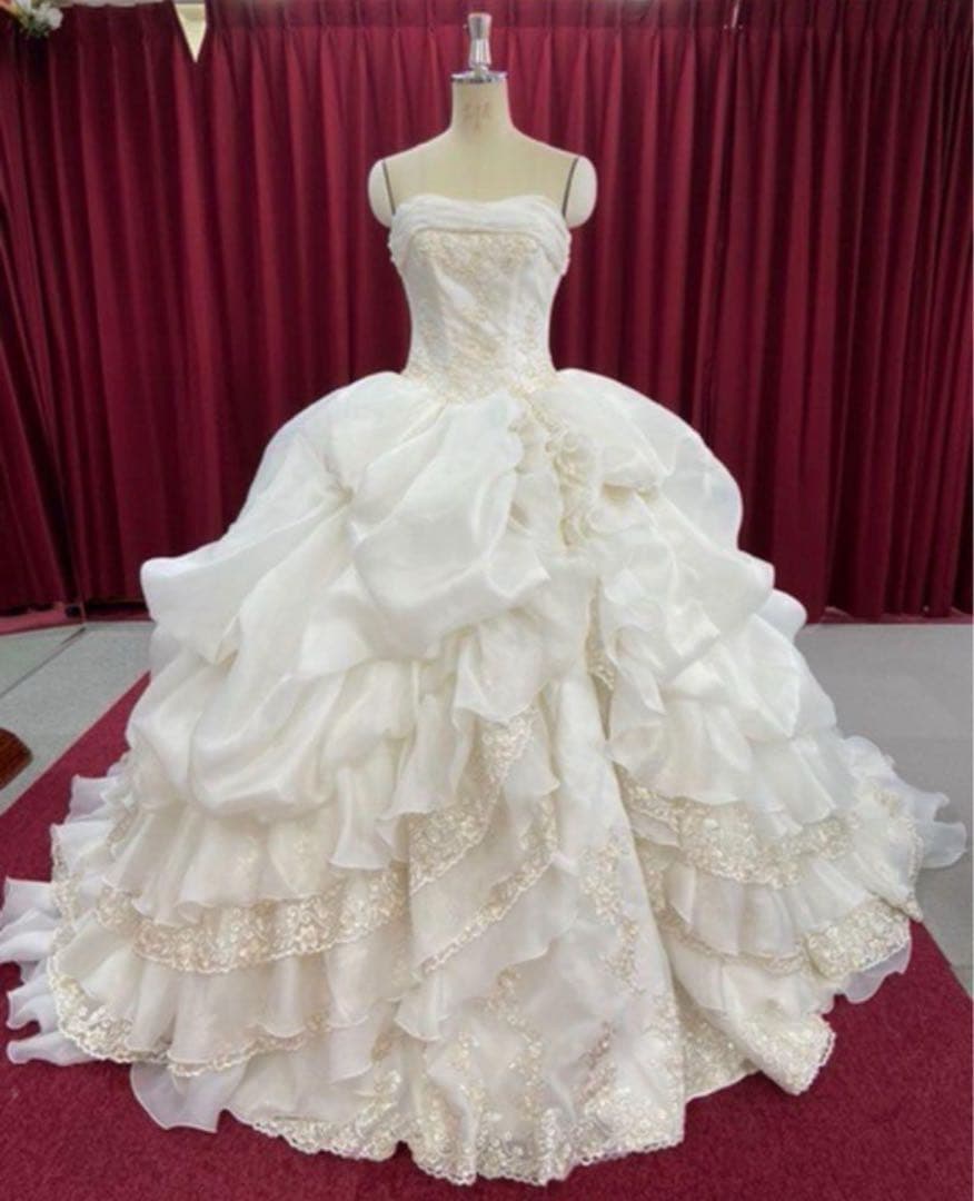 ウェディングドレス　取り外し可能ロールカラー付き　フルオーダー　着用1日限り