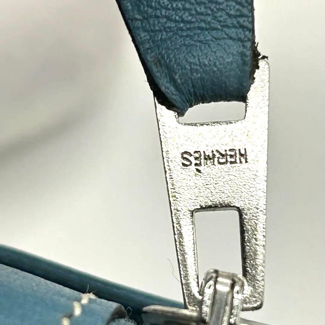 エルメス　ペンケース　ライト　ブルー　箱付き