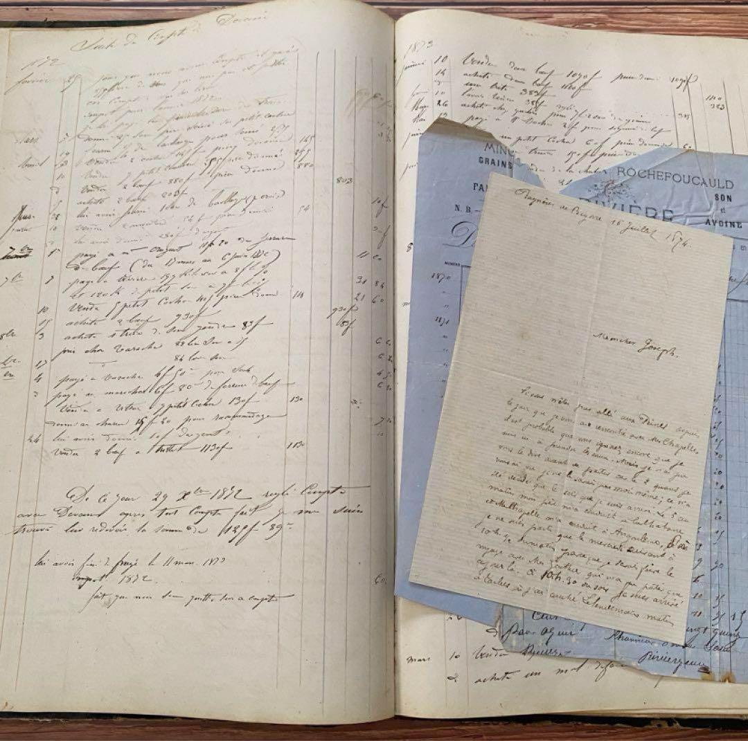 1800年代 フランス　大判帳簿１冊　c15