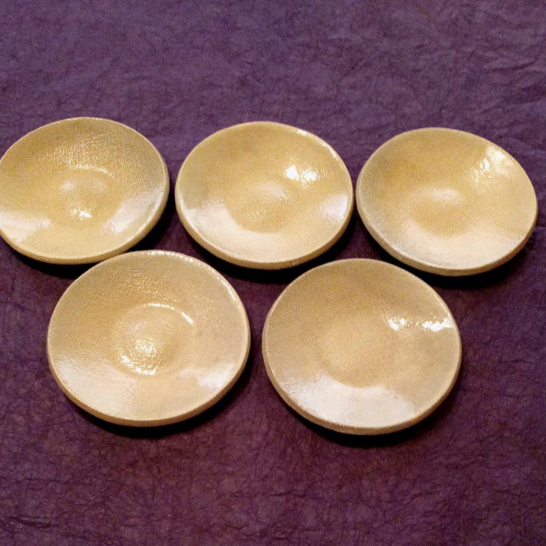 萩焼　布目窯変銘々皿5客揃い