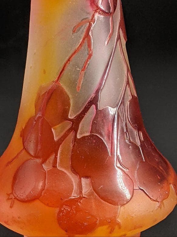 ◆スターガレ ミニアチュール花瓶/多層被せガラスカメオ彫りEmile Galle