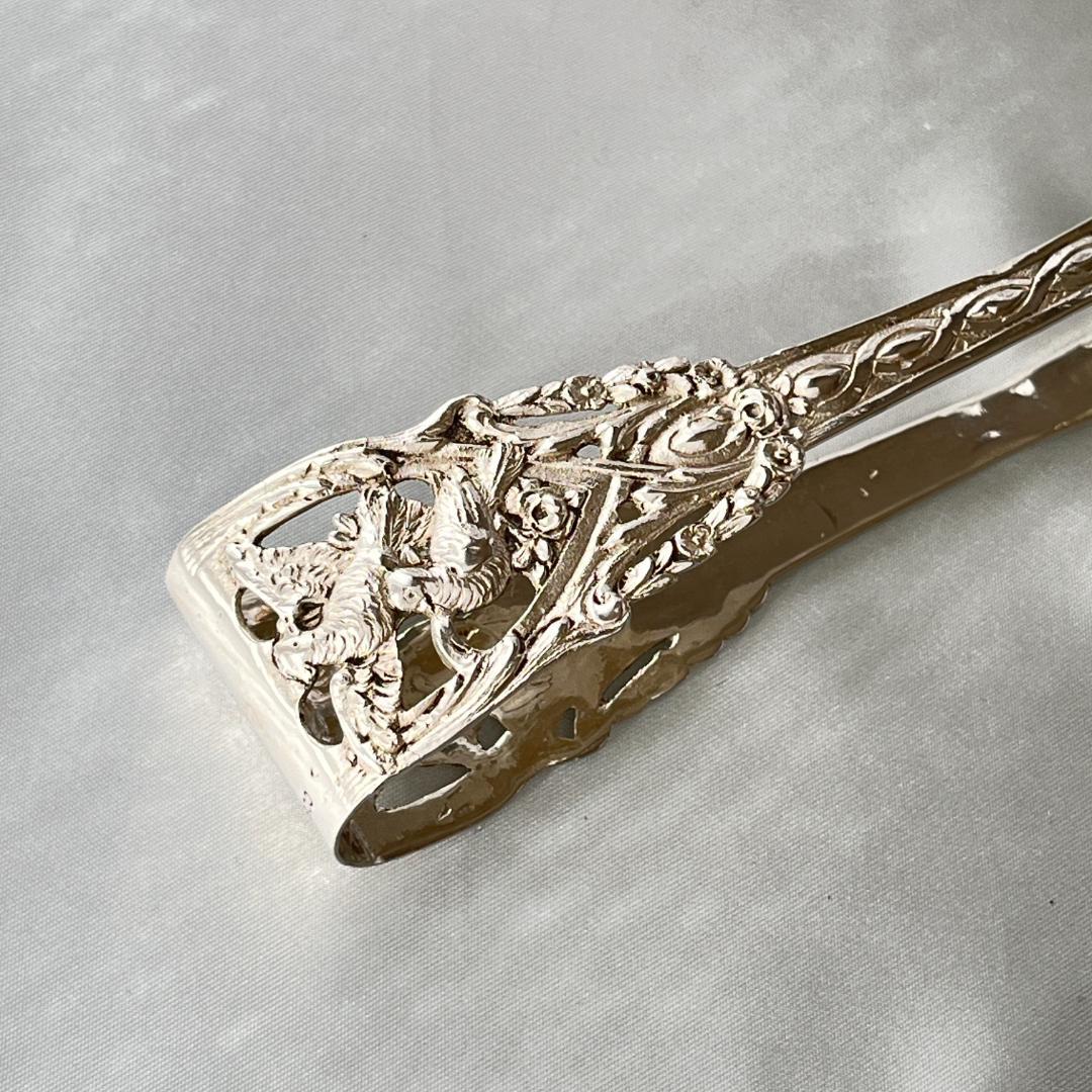 【ドイツ】 天使のペストリートング【純銀】鳥と花々 17.5cm 豪奢！