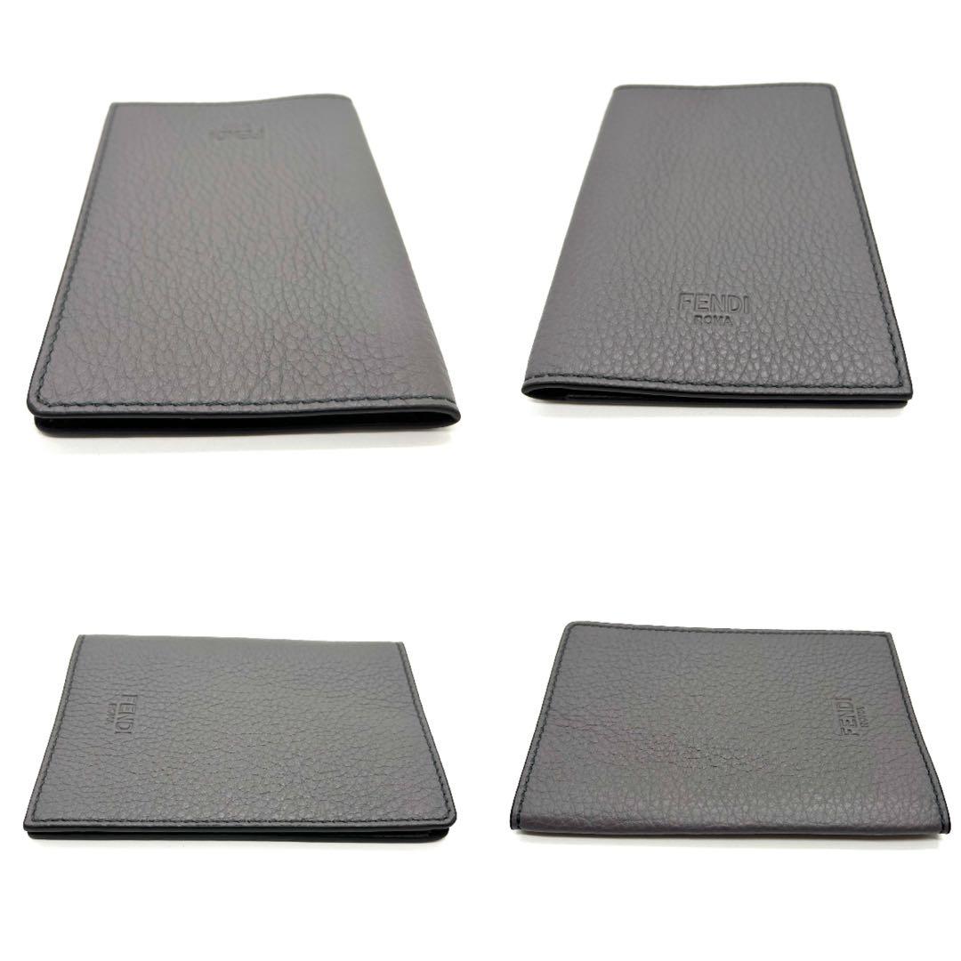 FENDI フェンディ　パスポートケース　7AS378　レザー　グレー　小物入れ