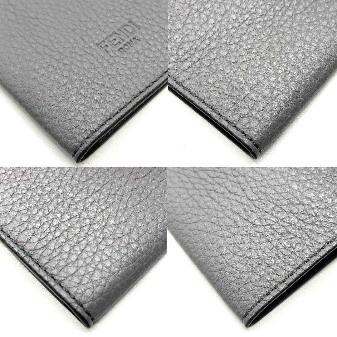 FENDI フェンディ　パスポートケース　7AS378　レザー　グレー　小物入れ