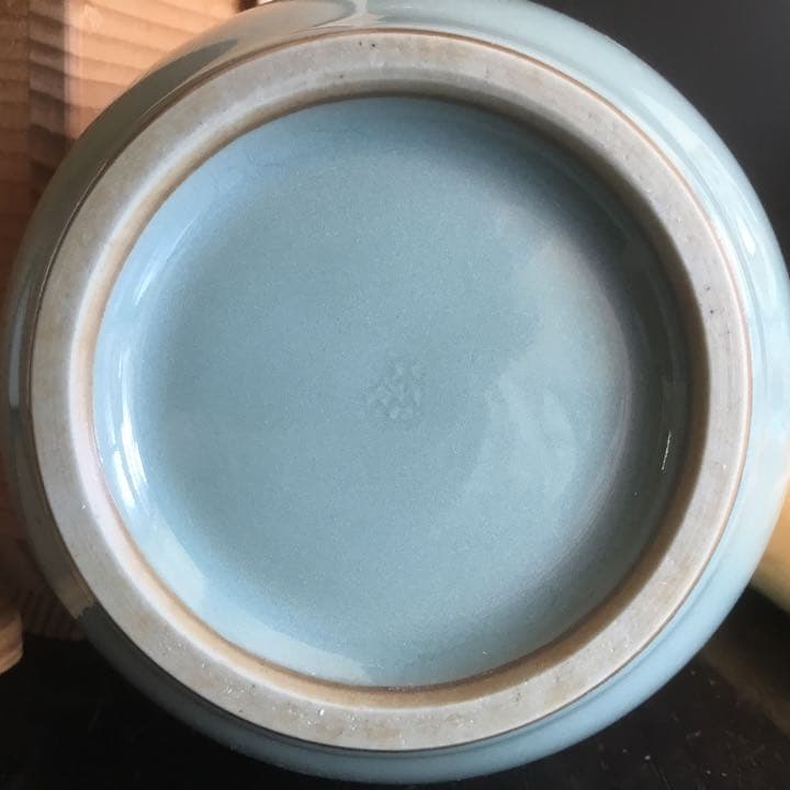 諏訪蘇山　青瓷　花入　供箱