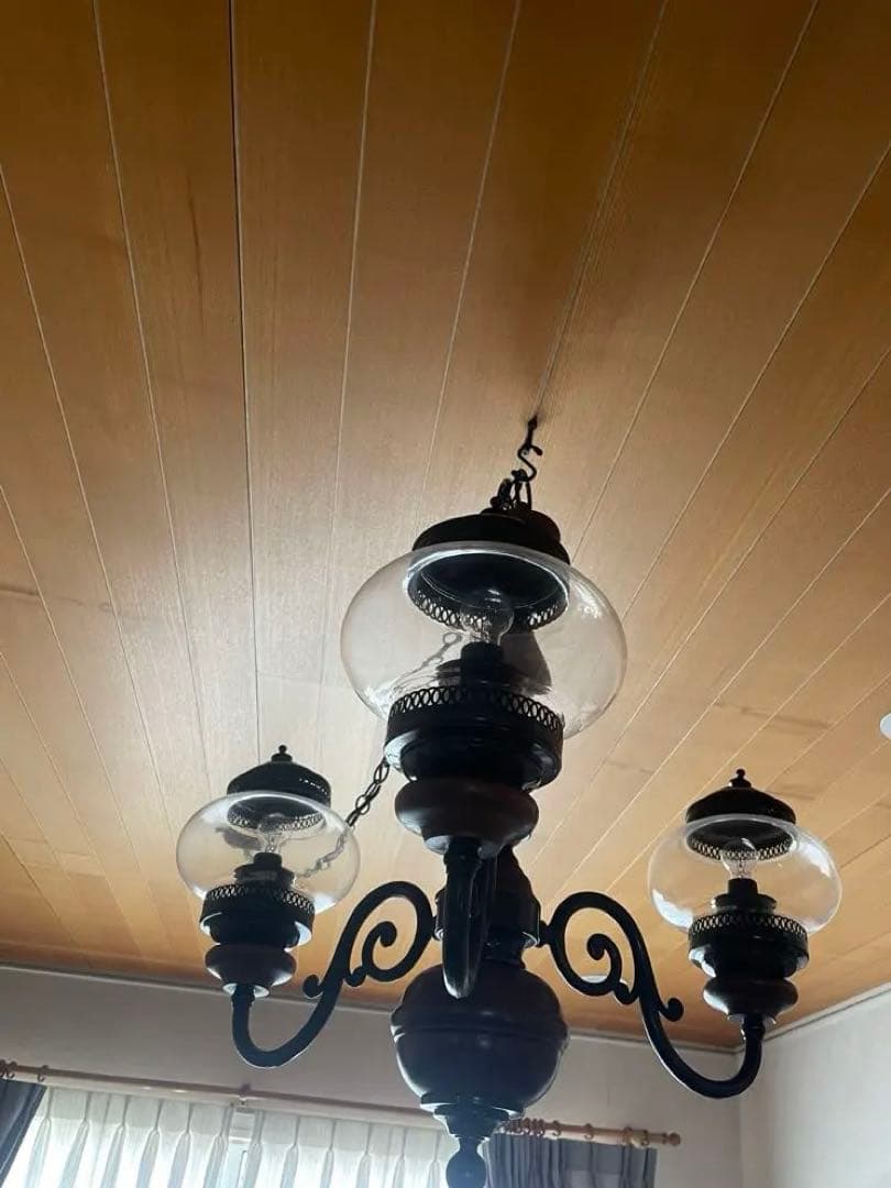 職人堅木アンティーク家具/クラシック3灯ペンダントライト