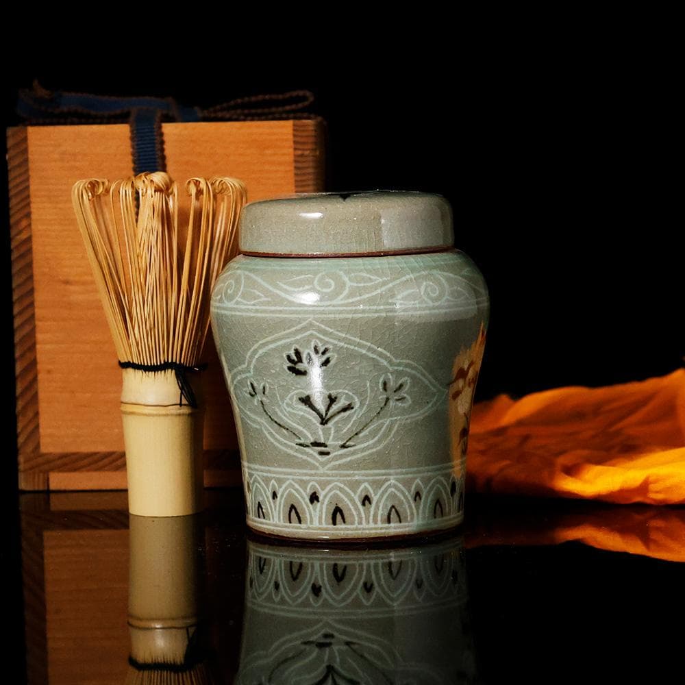 T 妙見 妙見窯 高麗写 底款 茶入 茶器 煎茶道具