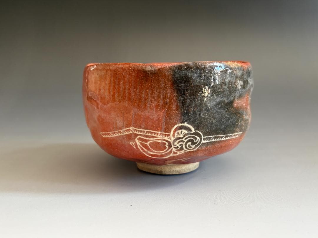 12代楽吉左衛門　弘入　赤楽　七五三絵　茶碗　茶道具