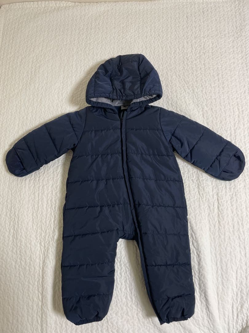 ほぼ新品【プチバトー】ネイビー ジャンプスーツ（18m／81cm）