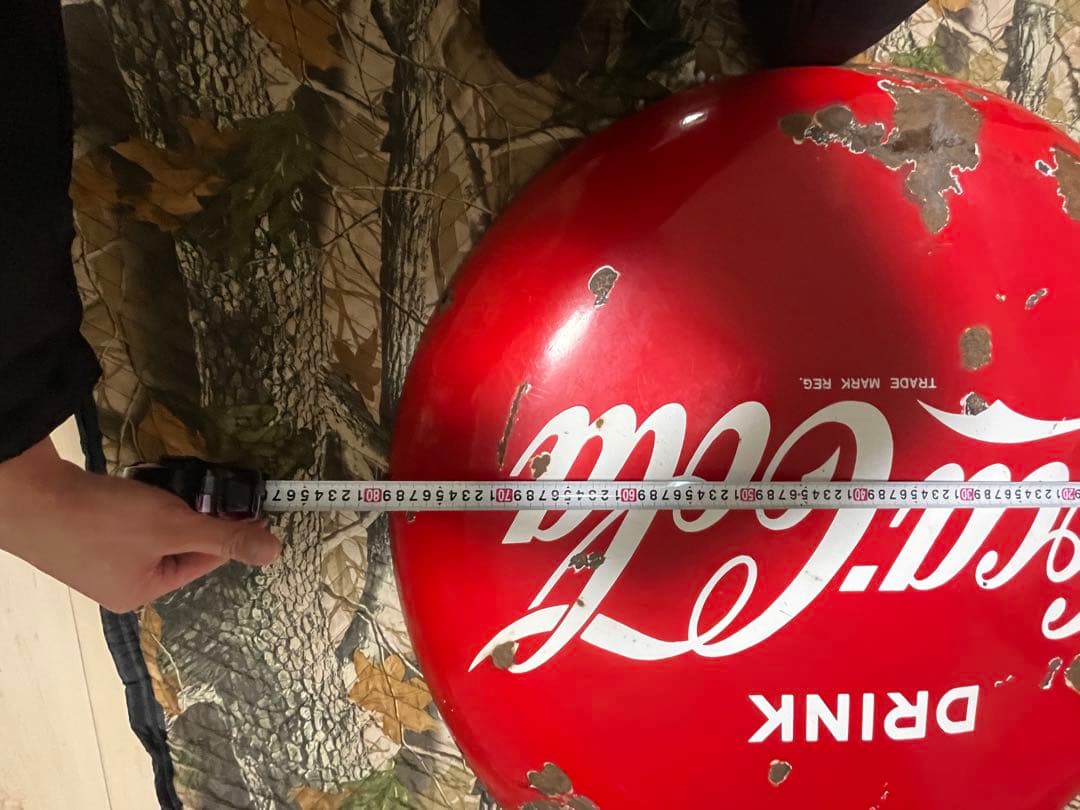 1950年代　コカ・コーラ　ボタンサイン　大型 看板　丸　80cm