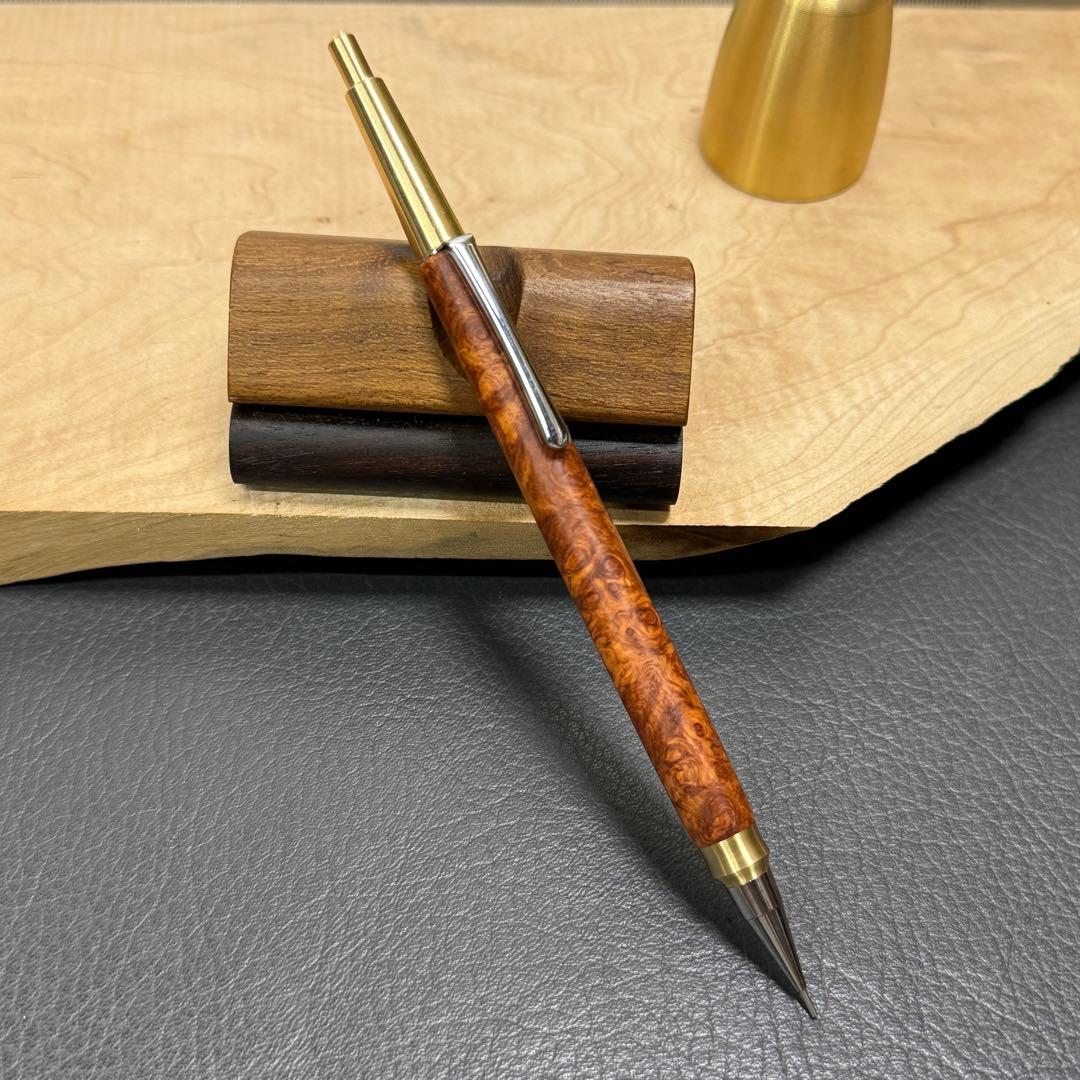 ◉プリンプリンω　147本花梨瘤PG-5用カスタム木軸　低重心ダブルR真鍮