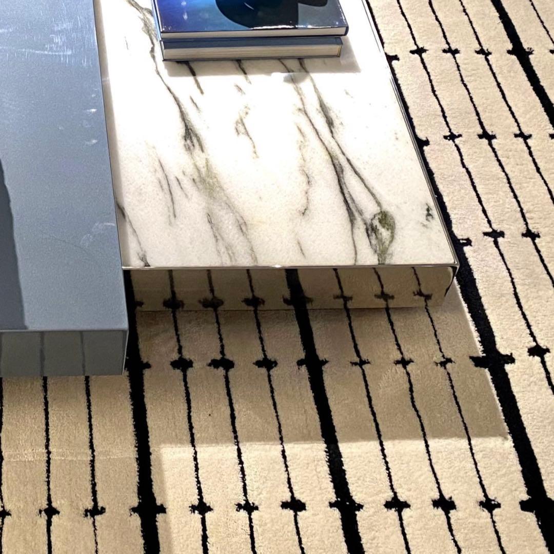 モダンデザイン コーヒーテーブル 大理石 グレー鏡面仕上げ デザイナーズ 家具