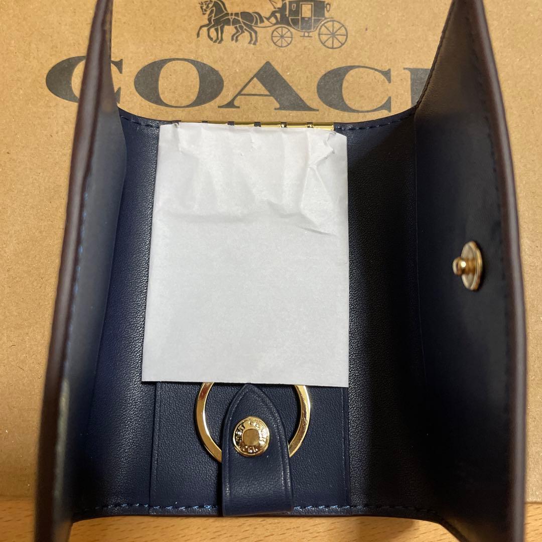 新品未使用　coachキーケース シグネチャー デニムネイビー⭐︎レアカラー⭐︎