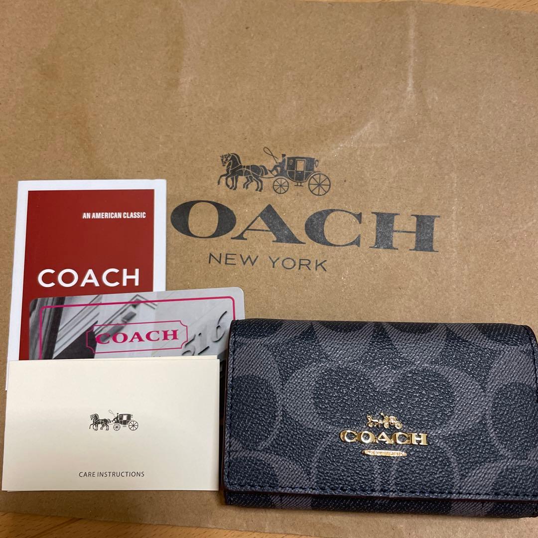 新品未使用　coachキーケース シグネチャー デニムネイビー⭐︎レアカラー⭐︎