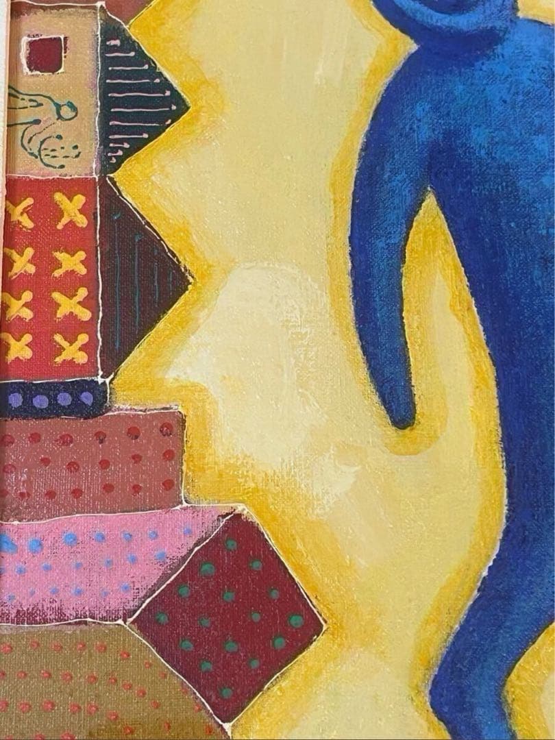 綿引明浩 無題 油彩 抽象画 20号 大作 サインあり 東京藝術大学院卒 一点物