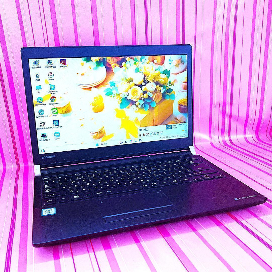 34✨高スペック・小型・メモリ16・ＳＳＤ・Win11✨黒TOSHIBAパソコン