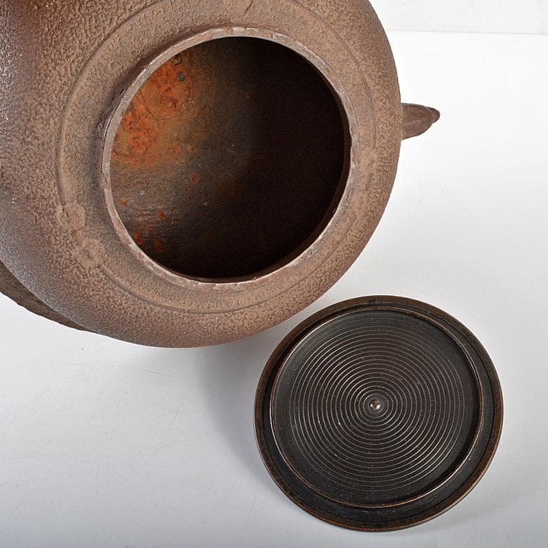 茶道具　釜師　和田美之助造　真形羽釜　共布共箱　M　R5551B