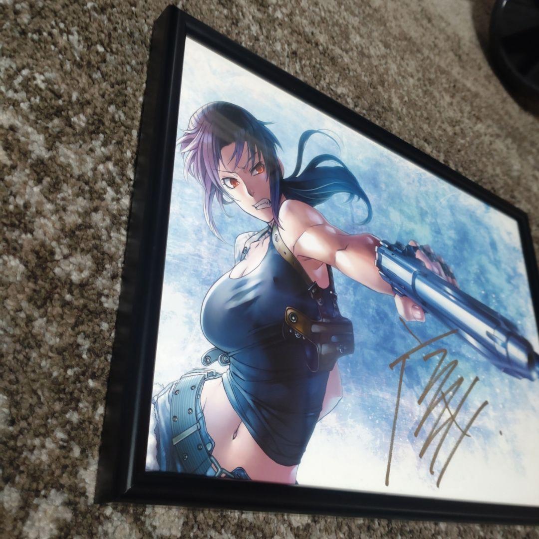 ブラックラグーン　レヴィ　複製原画　直筆サイン入り