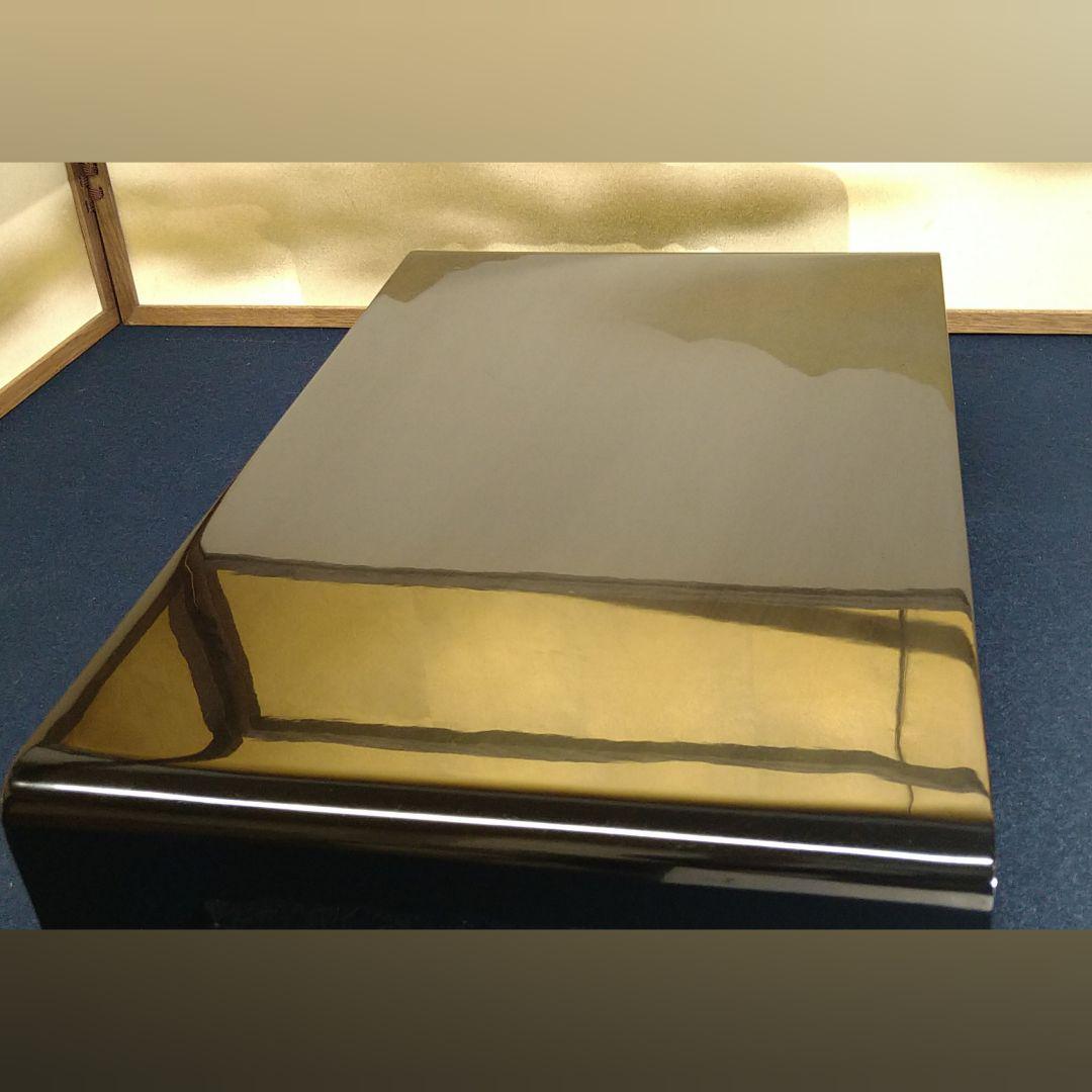 AG69 輪島塗 平卓 縁金 菱紋 花菱紋 木製黒漆 花台 香炉台 盆栽台