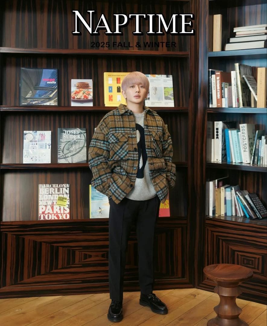 naptime チェック中綿ジャケット　ブラウン