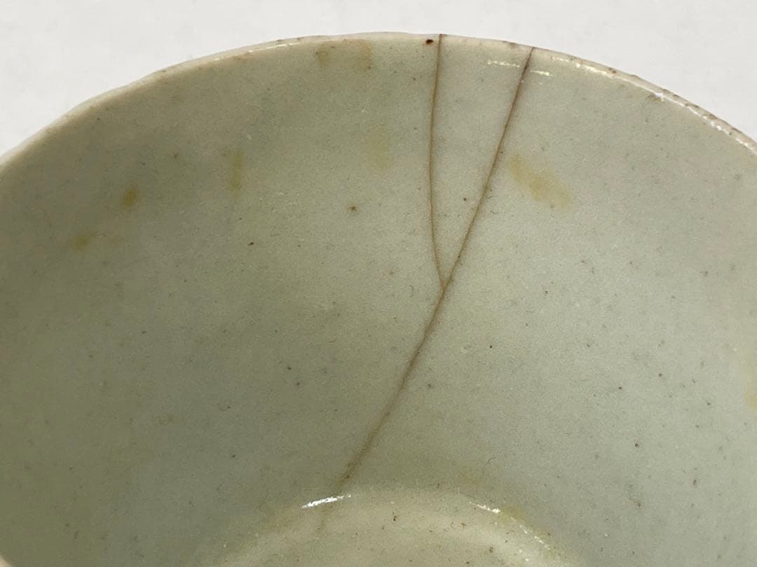 骨董　アンティーク　こんにゃく印判　水玉　唐草文様　蕎麦猪口　カップ　酒器