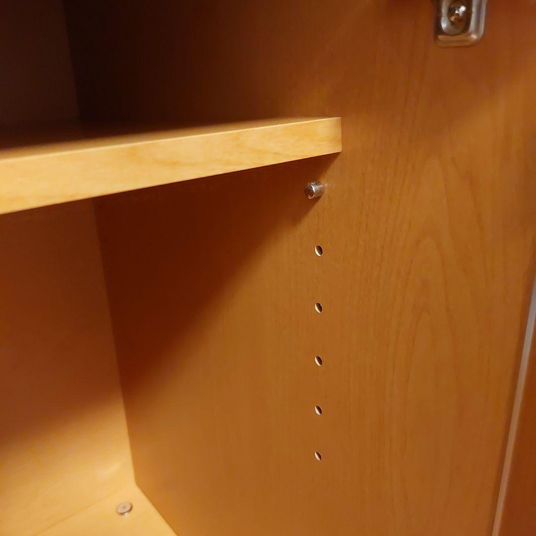 テレビ台　リビング収納棚　ナチュラル　ガラス扉付き