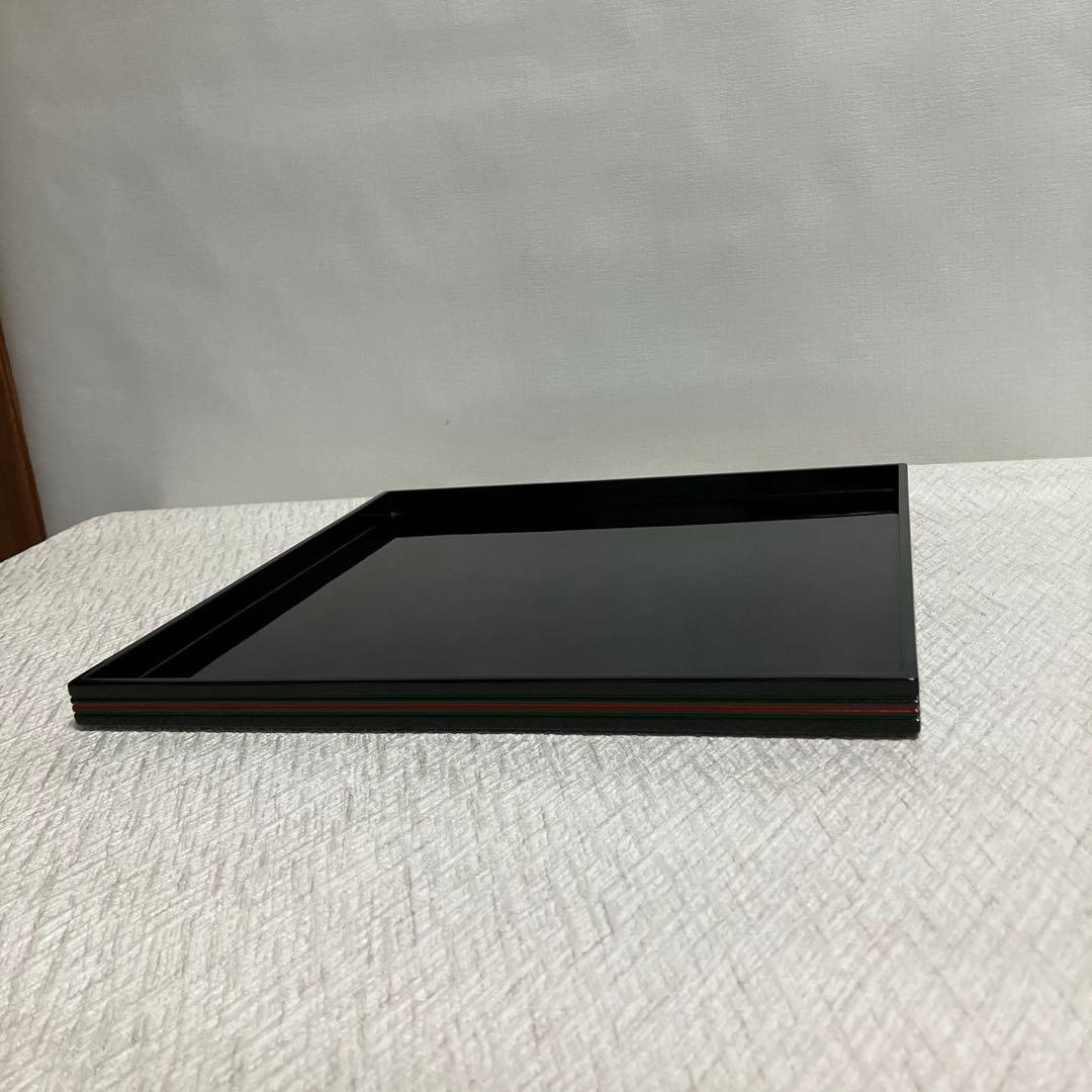 輪島塗り　線筋角卓上膳　5客