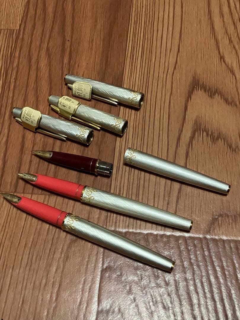 未使用 PILOT 万年筆 3本セット ペン先 14K 18K 2本 シルバー