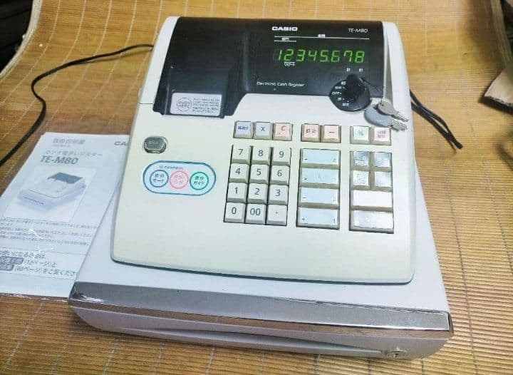 カシオレジスター　TE-M80　中古品　人気機種感熱紙　送料無料　801121