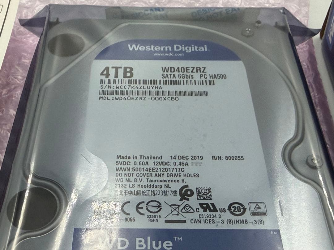 新品未使用 WD 4.0TB 計3台 HDD CMR WD40EZRZ-RT2