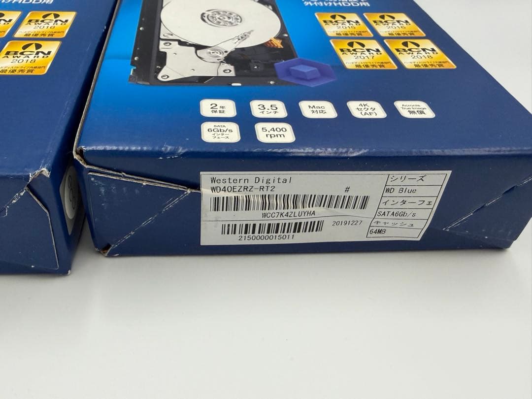 新品未使用 WD 4.0TB 計3台 HDD CMR WD40EZRZ-RT2