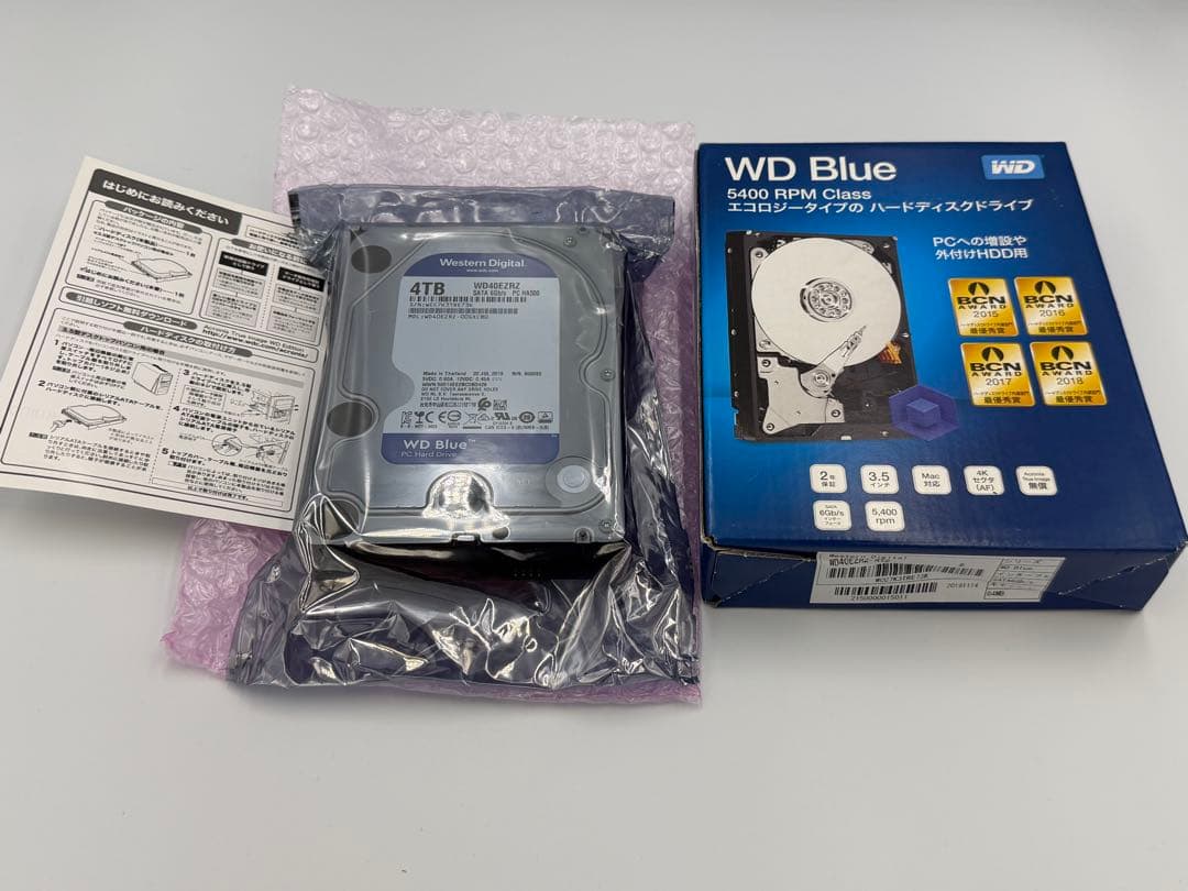 新品未使用 WD 4.0TB 計3台 HDD CMR WD40EZRZ-RT2