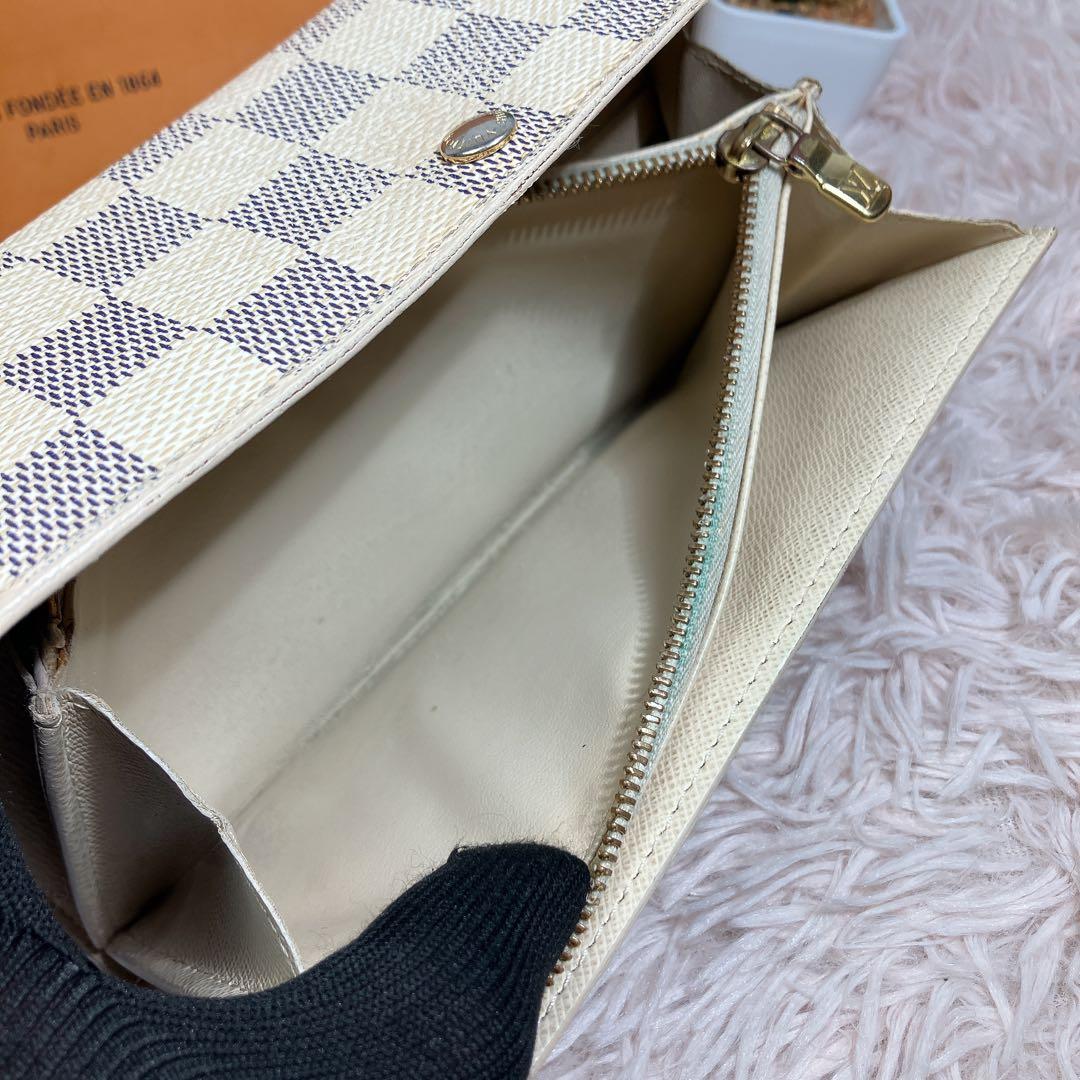 ！美品！ ルイヴィトン ダミエアズール ポルトフォイユ サラ レディース 長財布