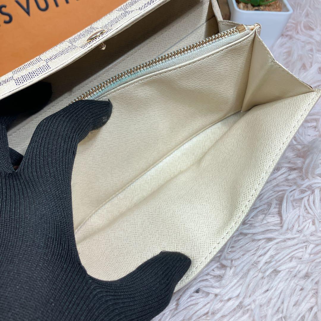 ！美品！ ルイヴィトン ダミエアズール ポルトフォイユ サラ レディース 長財布