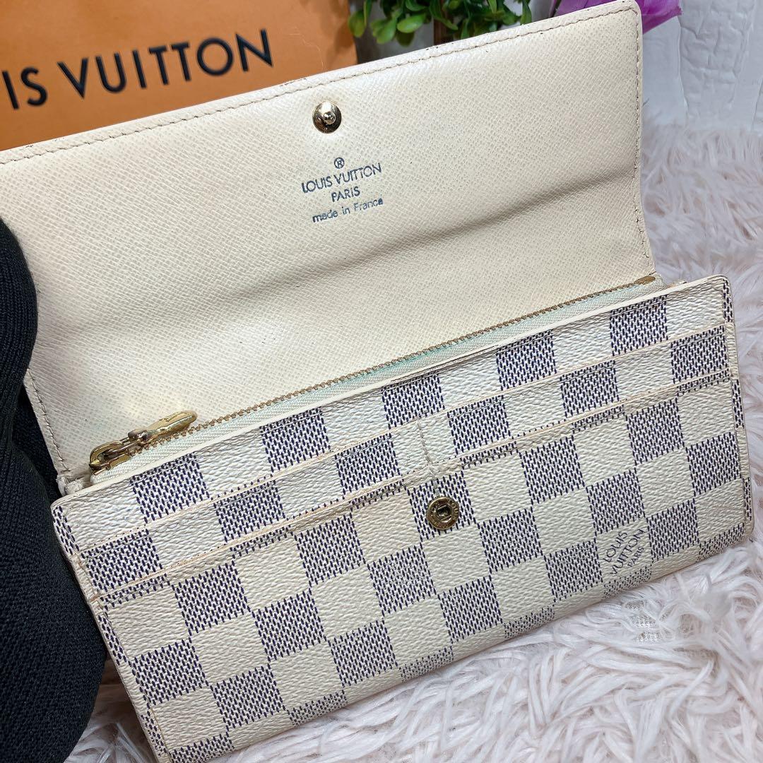 ！美品！ ルイヴィトン ダミエアズール ポルトフォイユ サラ レディース 長財布