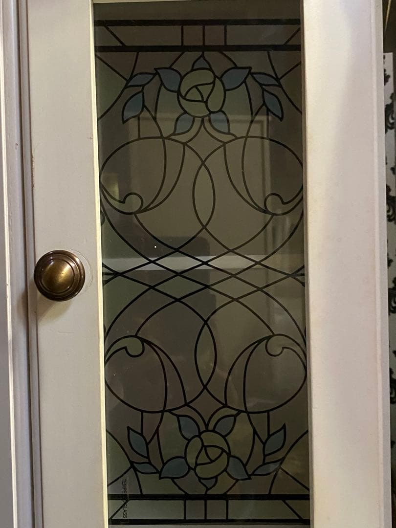 希少 ステンドガラス♦️ロココ♦️アンティーク キャビネット♦️2個セット♦️送料込