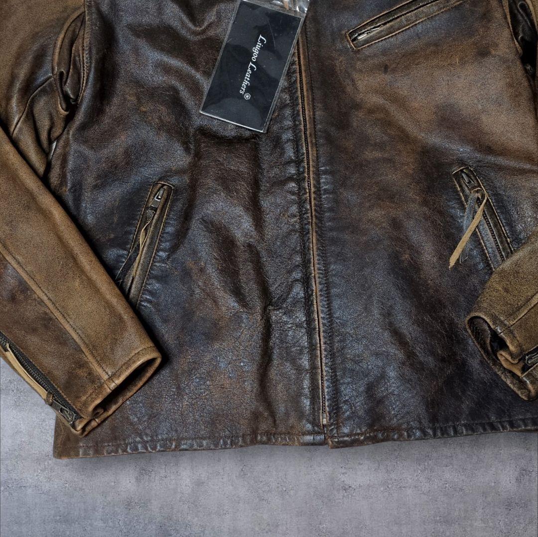 リューグーレザー ホースハイド シングルレザーライダース ライナー脱着可✨L